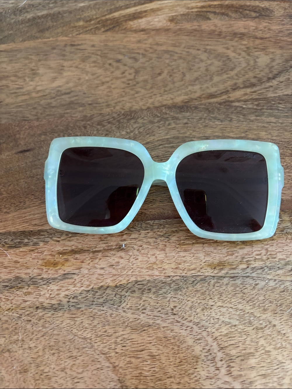 Oversized Square Frame Sunglasses - Mint Green i-sea
